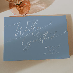 Script Whimsical   Livre d'or Dusty Blue Mariage