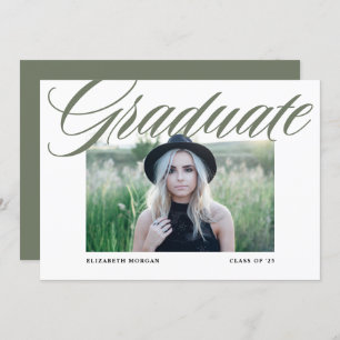 Script Whimsical Photo Graduation Invitation
