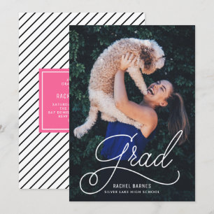 Script Whimsical Photo Graduation Party Invitation