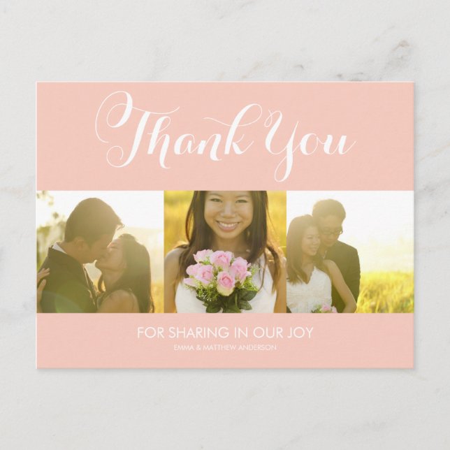 SCRIPT WHIMSIQUE | CARTE POSTCARD MERCI MARIAGE (Devant)