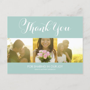 SCRIPT WHIMSIQUE   CARTE POSTCARD MERCI MARIAGE