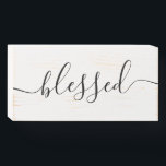Script White Black Blessed Rustic Wall Art Decor Wooden Box Sign<br><div class="desc">Perfect art to add to your wall</div>