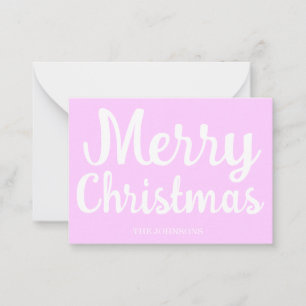 Script White Merry Christmas Purple Holiday Card