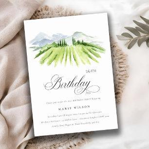 Script Winery Vineyard Any Age Birthday Invite