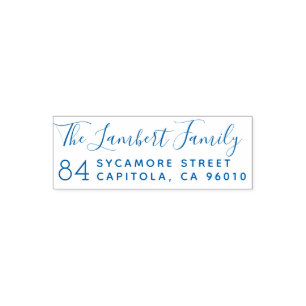 Script Wreath Family Name Wreath Return Address Self-inking Stamp