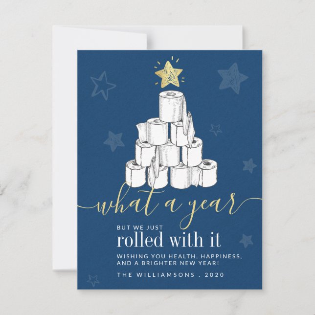 Script Year 2020 Christmas Tree Toilet Paper Holiday Card (Front)