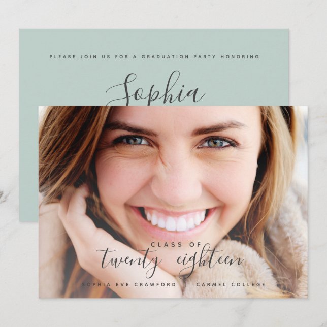 SCRIPT YEAR GRADUATION CARD (Front/Back)