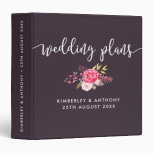 Scripted and Floral Wedding Planning Binder