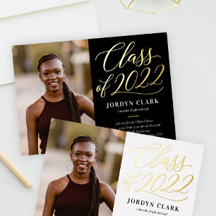 Scripted Class Foil Graduation Announcement Invite