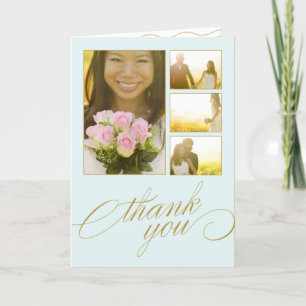 SCRIPTED COLLAGE WEDDING THANK YOU CARD