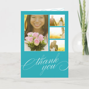 SCRIPTED COLLAGE   WEDDING THANK YOU CARD