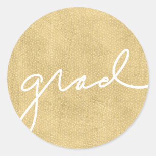 Scripted Grad Gold Classic Round Sticker