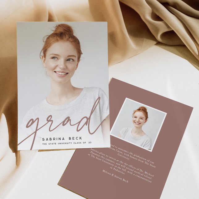 Scripted Grad | Photo Graduation Announcement (Creator Uploaded)