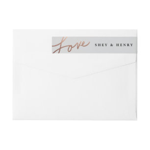 Scripted love wrap around return address label