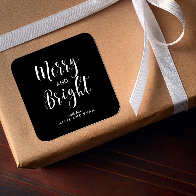 Scripted Merry and Bright Square Sticker (Creator Uploaded)