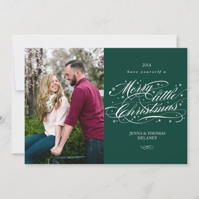 Scripted Merry Little Christmas Holiday Card (Front)
