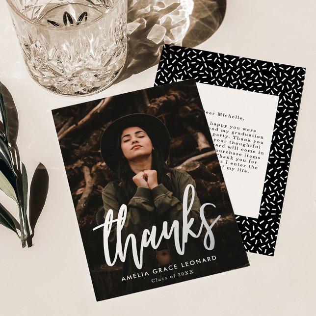 Scripted Silver Foil Photo Graduation Thank You (Creator Uploaded)