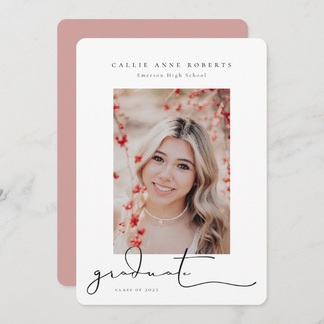 Scripted Snapshot Graduation Photo Announcement (Front/Back)