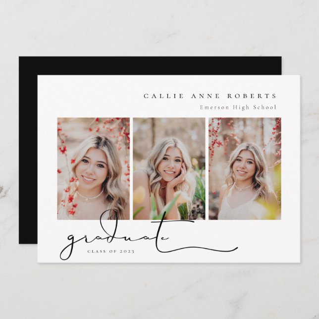 Scripted Snapshot Graduation Photo Announcement (Front/Back)