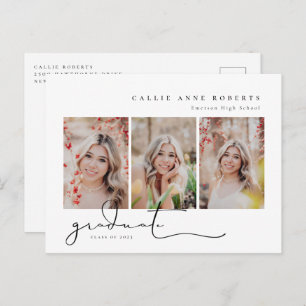Scripted Snapshots Photo Graduation Announcement  Postcard