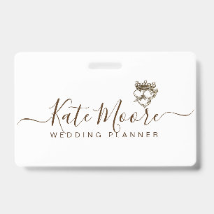 Scripted WeddingEvent Planner Triple Hearts Crown Badge