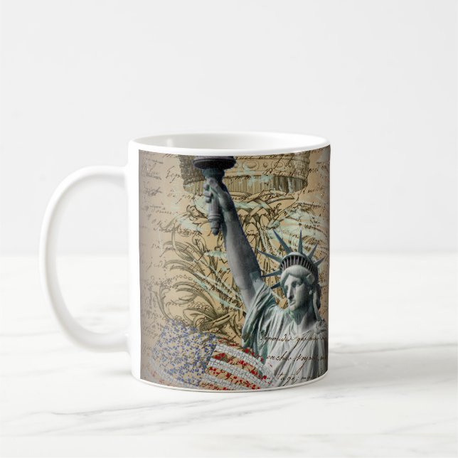 Scripts Patriotic New York statue of liberty Coffee Mug (Left)