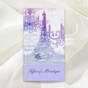 scripts purple chandelier paris eiffel tower business card