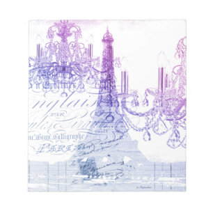 scripts purple chandelier paris eiffel tower notepad