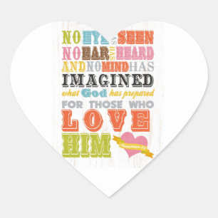 Scriptural Bible Verse - 1 Corinthians 2:9 Heart Sticker