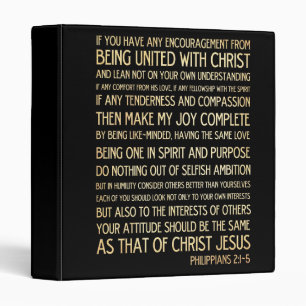 Scriptural Bible Verse - Philippians 2:1-5 Binder