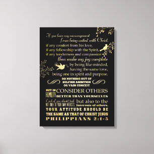 Scriptural Bible Verse - Philippians 2: 1-5 Canvas Print