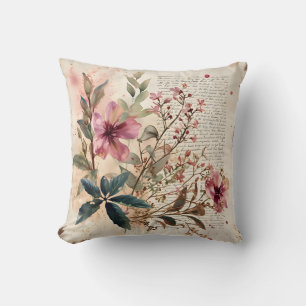 Scriptural Blooms Throw Pillow