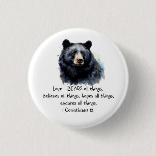 Scripture 1 Corinthians 13:4 Love is Inch Round Button