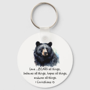 Scripture 1 Corinthians 13:4 Love is Keychain