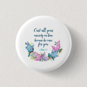Scripture 1 Peter 5:7   Inch Round Button
