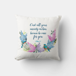 Scripture 1 Peter 5:7  Throw Pillow