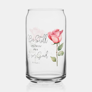 Scripture Be Still and Know that I am God Flower Can Glass