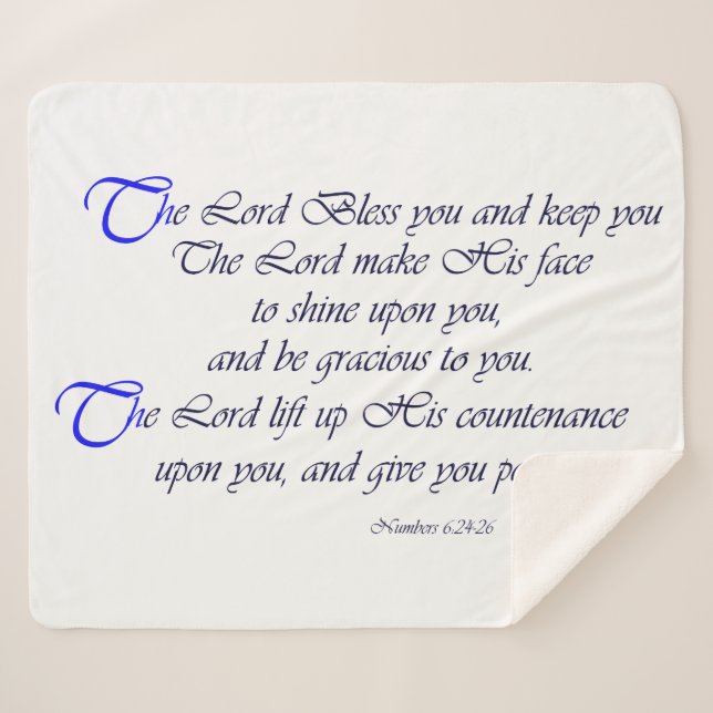 Scripture Blessing Lord Bless You Sherpa Blanket (Front (Horizontal))