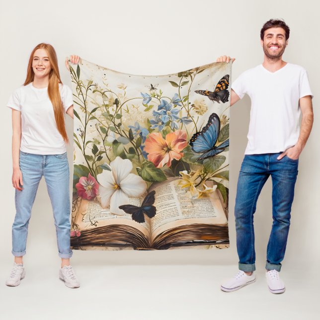 Scripture Blooms Serene  Fleece Blanket (In Situ)