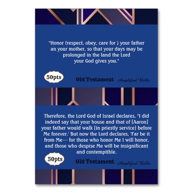 Scripture Cards with Points (Back)