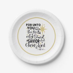 Scripture Christmas Birth of Christ Paper Plate