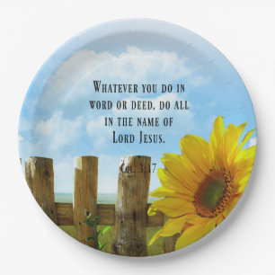 Scripture, Colossians 3:17 Paper Plate