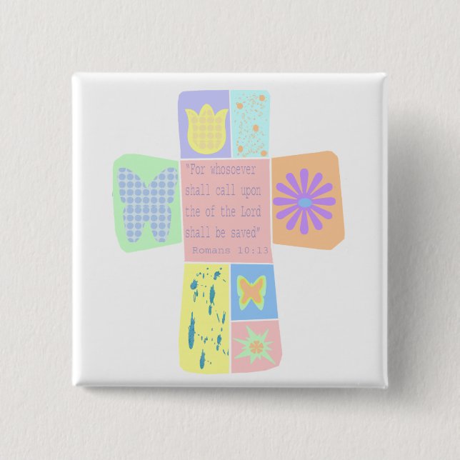 Scripture Cross button (Front)