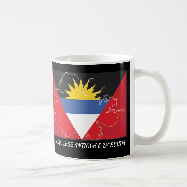 Scripture Customized ANTIGUA BARBUDA FLAG Black Coffee Mug (Right)