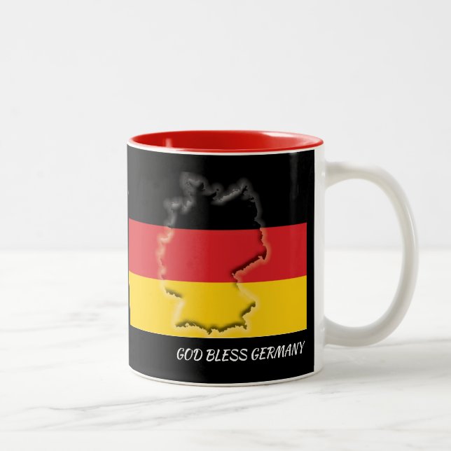 Scripture Customized GERMANY FLAG MAP  Black Two-Tone Coffee Mug (Right)