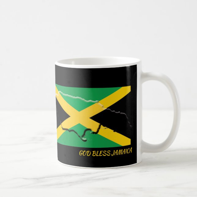 Scripture Customized Patriotic JAMAICA FLAG Black Coffee Mug (Right)