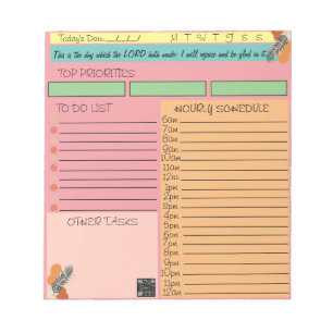 Scripture Daily Task Notepad This Is The Day Pink