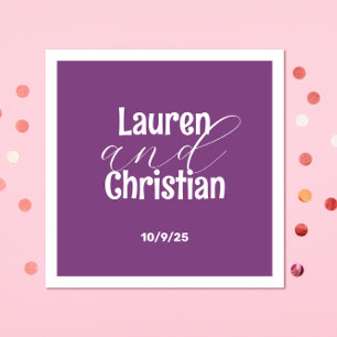 Scripture  Dark Purple Wedding  Napkin