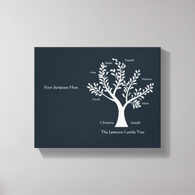 Scripture Family Tree  Canvas Print, Med Black Print (Front)