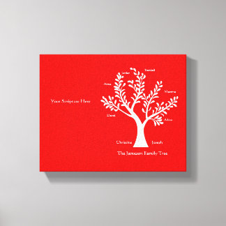 Scripture Family Tree Canvas Print, Red Print
